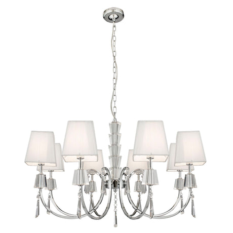 Portico 8Lt Pendant - Chrome Metal, Acrylic & String Shades