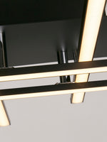 Searchlight Electric Matrix 4Lt Flush - Black Metal & Opal 694-4BK