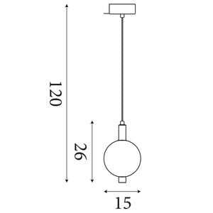 Searchlight Electric Luminique LED Pendant, Satin Brass Metal with Glass 69410SB