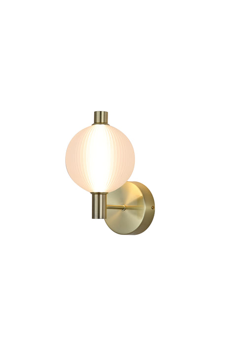 Searchlight Electric Luminique LED Wall Light, Satin Brass Metal with Glass 69411-1SB