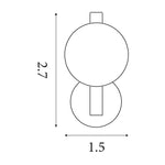Searchlight Electric Luminique LED Wall Light, Satin Brass Metal with Glass 69411-1SB