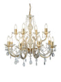 Marie Therese 12Lt Chandelier-Polished Brass & Clear Acrylic
