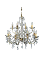 Searchlight Electric Marie Therese 12Lt Chandelier-Polished Brass & Clear Acrylic 699-12