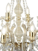 Searchlight Electric Marie Therese 12Lt Chandelier-Polished Brass & Clear Acrylic 699-12