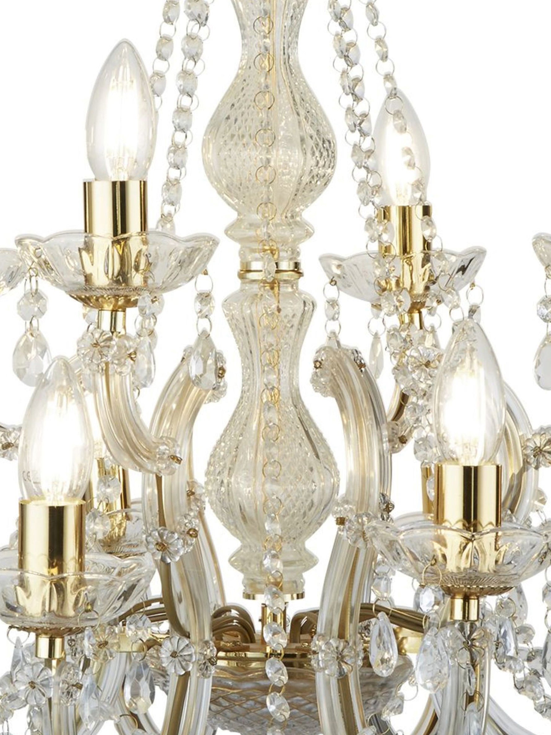 Searchlight Electric Marie Therese 12Lt Chandelier-Polished Brass & Clear Acrylic 699-12