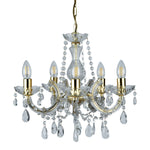 Searchlight Electric Marie Therese 5Lt Pendant - Polished Brass & Clear Acrylic 699-5