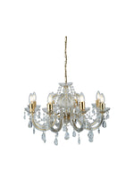 Marie Therese 8Lt Pendant - Polished Brass & Clear Acrylic