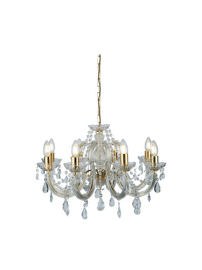 Marie Therese 8Lt Pendant - Polished Brass & Clear Acrylic