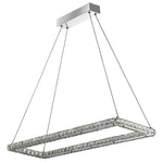 Searchlight Electric Clover Rectangular Pendant - Chrome & Clear Glass 7012CC