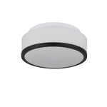 Searchlight Electric Cheese 2Lt Flush - Black Metal & White Glass 7039-23BK