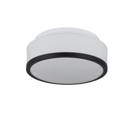 Searchlight Electric Cheese 2Lt Flush - Black Metal & White Glass 7039-23BK