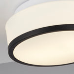 Searchlight Electric Cheese 2Lt Flush - Black Metal & White Glass 7039-23BK