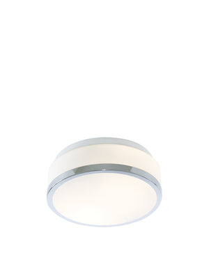 Cheese 2Lt Flush - Chrome Metal & White Glass
