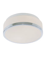 Searchlight Electric Cheese 2Lt Flush - Chrome Metal & White Glass 7039-23CC