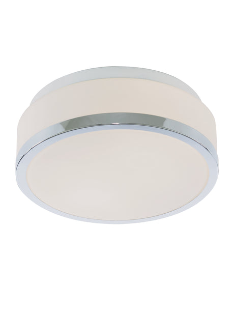 Searchlight Electric Cheese 2Lt Flush - Chrome Metal & White Glass 7039-23CC