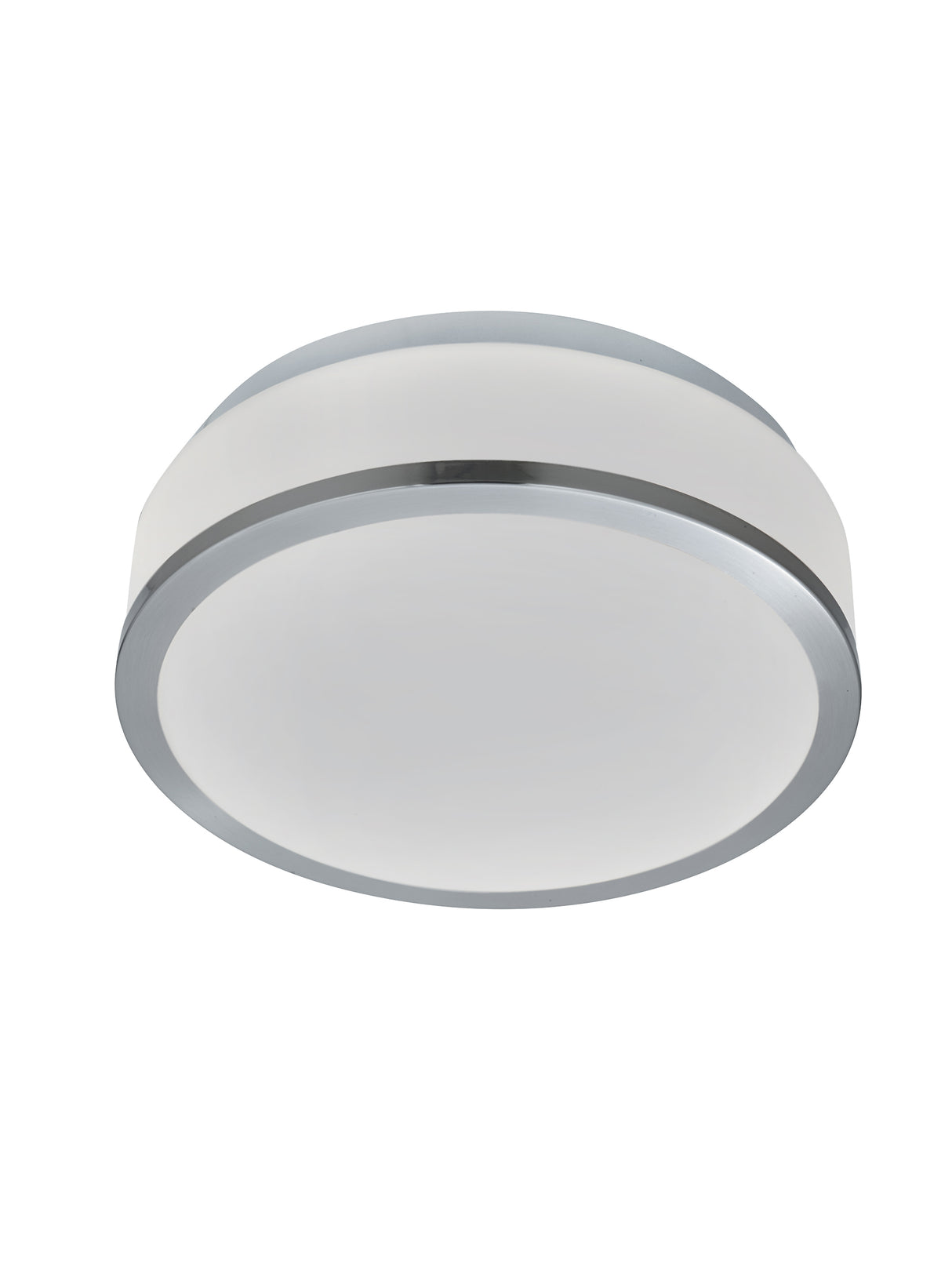 Searchlight Electric Cheese 2Lt Flush - Satin Silver Metal & White Glass 7039-23SS