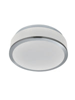 Searchlight Electric Cheese 2Lt Flush - Satin Silver Metal & White Glass 7039-23SS