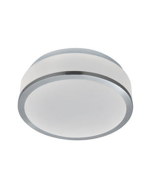 Searchlight Electric Cheese 2Lt Flush - Satin Silver Metal & White Glass 7039-23SS