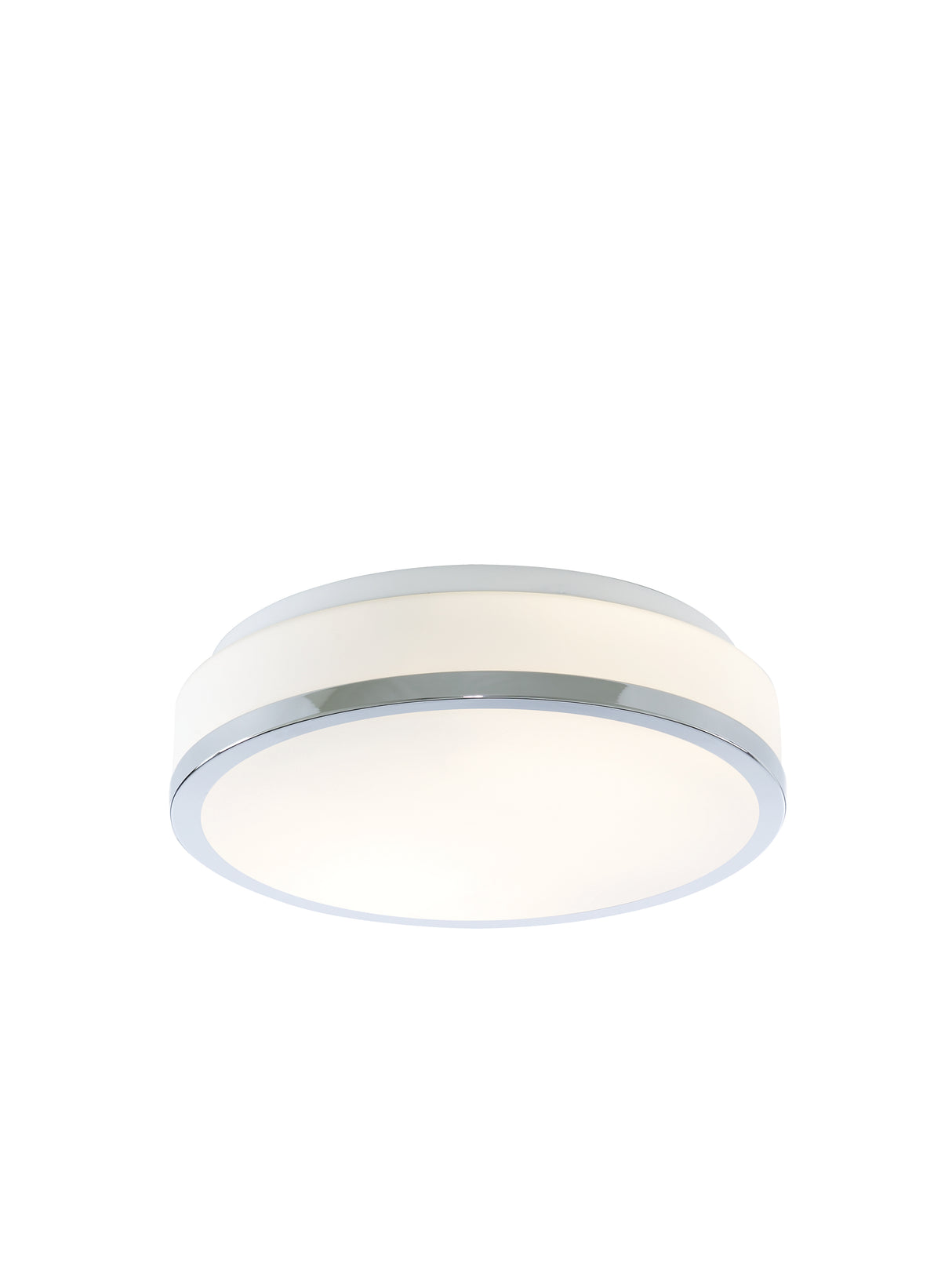 Cheese 2Lt Flush - Chrome Metal & White Glass