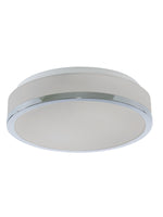 Searchlight Electric Cheese 2Lt Flush - Chrome Metal & White Glass 7039-28CC