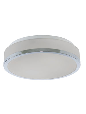 Searchlight Electric Cheese 2Lt Flush - Chrome Metal & White Glass 7039-28CC