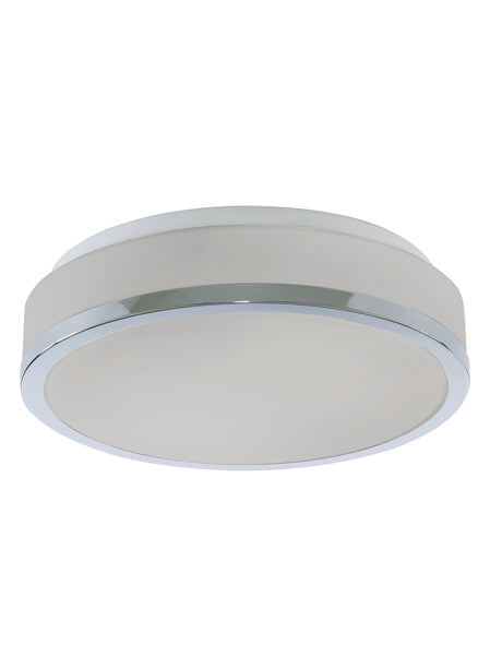 Searchlight Electric Cheese 2Lt Flush - Chrome Metal & White Glass 7039-28CC