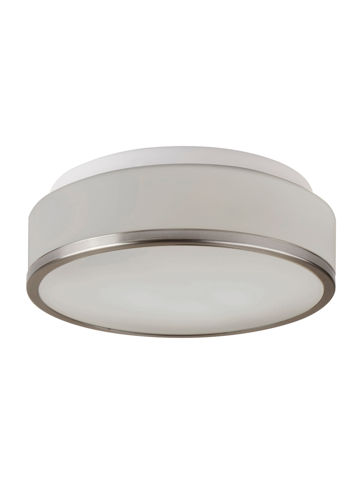 Searchlight Electric Cheese 2Lt Flush - Satin Silver Metal & White Glass 7039-28SS