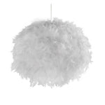 Searchlight Electric Kate Feather White Non-Elec Shade (Shade Only) 70393WH