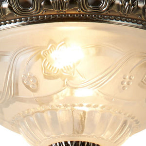 Searchlight Electric Derby Flush  - Antique Brass Metal & Glass 7045-13