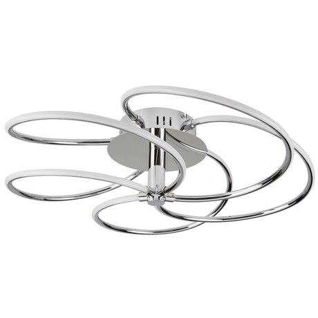 Searchlight Electric Bardot 5Lt Flush - Chrome Metal & Opal Acrylic 7055-5CC