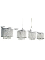 Searchlight Electric Elise II 4Lt Bar Pendant - Chrome Metal & Clear Crystal 7094-4CC