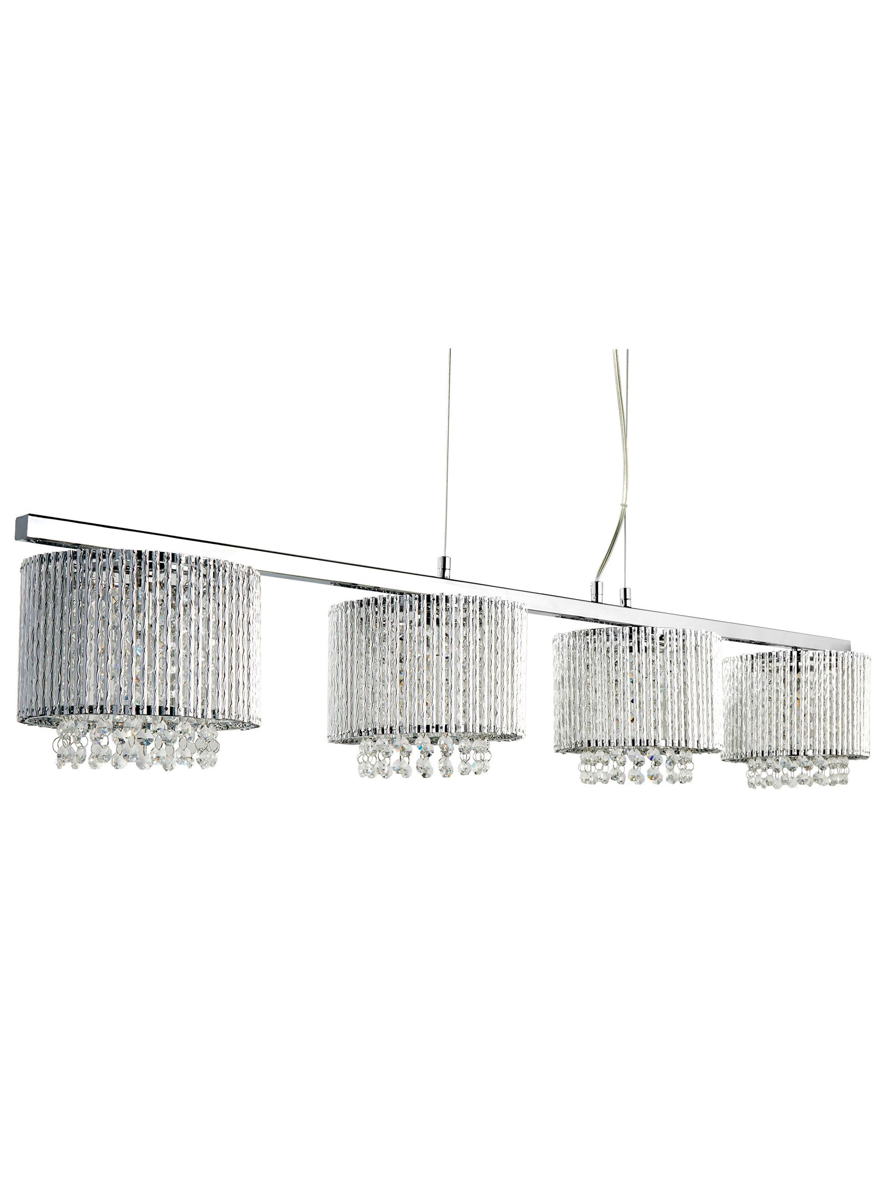 Searchlight Electric Elise II 4Lt Bar Pendant - Chrome Metal & Clear Crystal 7094-4CC