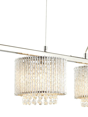 Searchlight Electric Elise II 4Lt Bar Pendant - Chrome Metal & Clear Crystal 7094-4CC