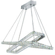 Clover 2Lt LED Pendant - Chrome & Clear Glass