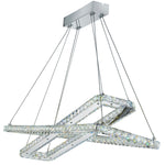 Clover 2Lt LED Pendant - Chrome & Clear Glass