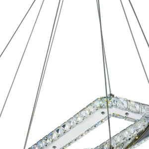 Searchlight Electric Clover 2Lt LED Pendant - Chrome & Clear Glass 7123CC