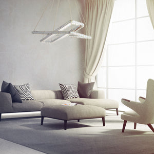 Searchlight Electric Clover 2Lt LED Pendant - Chrome & Clear Glass 7123CC