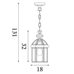 Searchlight Electric Bevelled Lantern - Antique Brass Metal & Clear Glass 7131AB