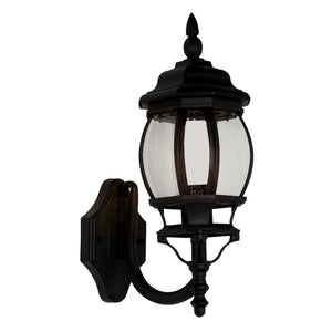 Searchlight Electric Bel Aire Outdoor Wall Light - Black Metal & Clear Glass 7144-1