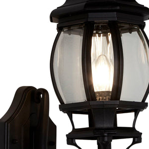 Searchlight Electric Bel Aire Outdoor Wall Light - Black Metal & Clear Glass 7144-1