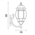 Searchlight Electric Bel Aire Outdoor Wall Light - Black Metal & Clear Glass 7144-1