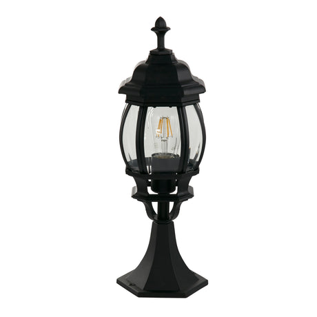 Searchlight Electric Bel Aire Outdoor Post 500mm, Black with Clear Glass 7172