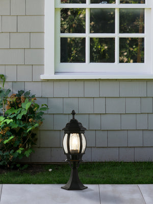 Searchlight Electric Bel Aire Outdoor Post 500mm, Black with Clear Glass 7172