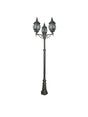 Bel Aire Outdoor Post - Black Metal & Clear Glass