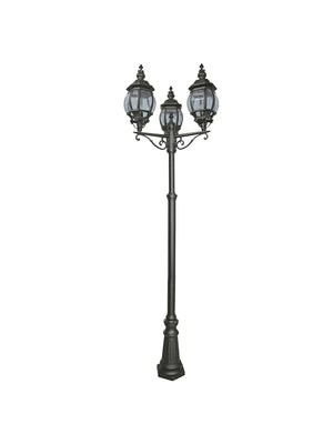 Searchlight Electric Bel Aire Outdoor Post - Black Metal & Clear Glass 7173-3