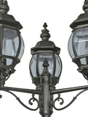 Searchlight Electric Bel Aire Outdoor Post - Black Metal & Clear Glass 7173-3