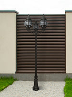 Searchlight Electric Bel Aire Outdoor Post - Black Metal & Clear Glass 7173-3