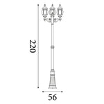 Searchlight Electric Bel Aire Outdoor Post - Black Metal & Clear Glass 7173-3