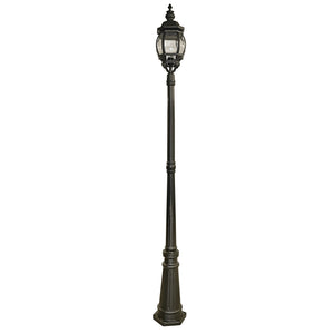 Bel Aire 221cm Outdoor Post  -  Silk Black & Glass, IP23