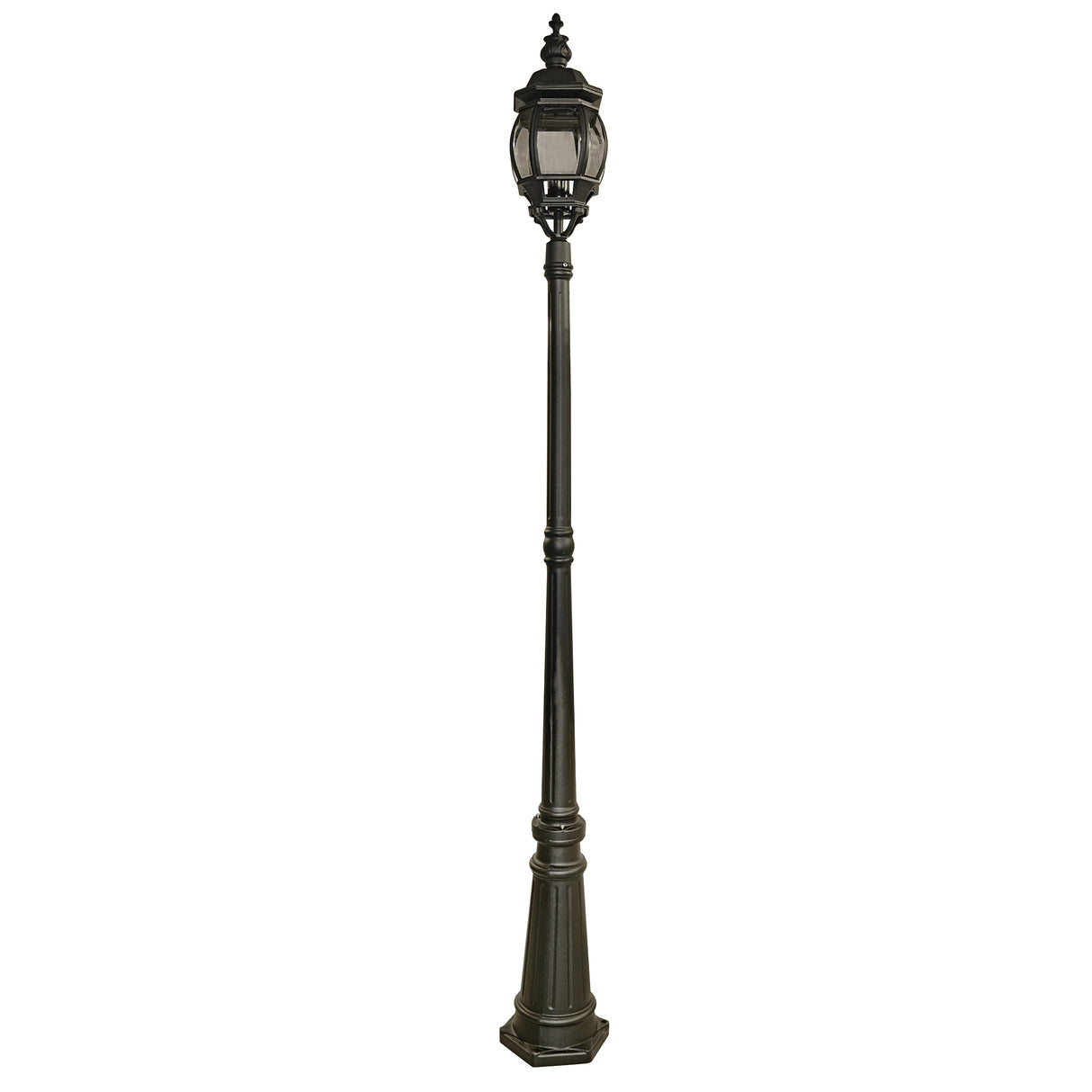 Searchlight Electric Bel Aire 221cm Outdoor Post  -  Silk Black & Glass, IP23 7174